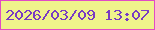文字の大きさ：4、枠の色：e14bc5、背景の色：eff38b、文字の色：783bc3 無料ブログパーツのブログ時計