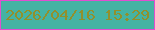 文字の大きさ：4、枠の色：e14ed0、背景の色：45b3a3、文字の色：92902c 無料ブログパーツのブログ時計