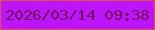 文字の大きさ：5、枠の色：e15043、背景の色：bc15fb、文字の色：730c59 無料ブログパーツのブログ時計