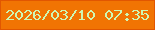 文字の大きさ：1、枠の色：e15601、背景の色：f17403、文字の色：cef7b4 無料ブログパーツのブログ時計
