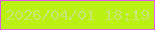 文字の大きさ：5、枠の色：e160eb、背景の色：bbf013、文字の色：c9e76f 無料ブログパーツのブログ時計