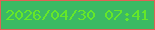文字の大きさ：5、枠の色：e16156、背景の色：3bba63、文字の色：65e729 無料ブログパーツのブログ時計