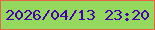 文字の大きさ：2、枠の色：e16747、背景の色：94d95d、文字の色：4600b1 無料ブログパーツのブログ時計