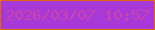 文字の大きさ：5、枠の色：e1690a、背景の色：a739d8、文字の色：cc43a9 無料ブログパーツのブログ時計