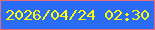 文字の大きさ：1、枠の色：e16d7e、背景の色：2b6cf4、文字の色：fdff02 無料ブログパーツのブログ時計