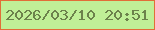 文字の大きさ：2、枠の色：e16e38、背景の色：c0ef97、文字の色：6c824b 無料ブログパーツのブログ時計