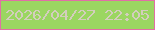 文字の大きさ：5、枠の色：e16fa5、背景の色：9bd661、文字の色：d3cebd 無料ブログパーツのブログ時計