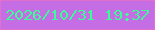 文字の大きさ：5、枠の色：e16fcc、背景の色：c46de5、文字の色：3afd95 無料ブログパーツのブログ時計