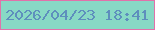文字の大きさ：4、枠の色：e172aa、背景の色：88d9c5、文字の色：5e8fbd 無料ブログパーツのブログ時計
