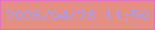 文字の大きさ：4、枠の色：e173bb、背景の色：e58e82、文字の色：a99df2 無料ブログパーツのブログ時計
