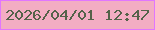 文字の大きさ：3、枠の色：e176fe、背景の色：f3adc3、文字の色：54624a 無料ブログパーツのブログ時計