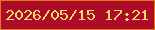 文字の大きさ：1、枠の色：e1771e、背景の色：ad0c28、文字の色：fcd868 無料ブログパーツのブログ時計