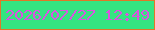 文字の大きさ：2、枠の色：e17727、背景の色：35e481、文字の色：da53e1 無料ブログパーツのブログ時計
