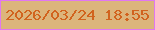 文字の大きさ：2、枠の色：e177f1、背景の色：dcb57c、文字の色：d1631e 無料ブログパーツのブログ時計
