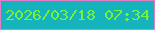 文字の大きさ：4、枠の色：e17ecb、背景の色：15b4bd、文字の色：79f03c 無料ブログパーツのブログ時計