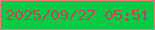 文字の大きさ：2、枠の色：e17f82、背景の色：09c945、文字の色：b7485c 無料ブログパーツのブログ時計
