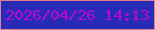 文字の大きさ：5、枠の色：e17f97、背景の色：282bb3、文字の色：be02d7 無料ブログパーツのブログ時計