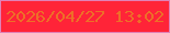 文字の大きさ：3、枠の色：e181b6、背景の色：ff2438、文字の色：ed6f28 無料ブログパーツのブログ時計