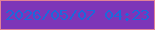 文字の大きさ：5、枠の色：e18297、背景の色：7d35b8、文字の色：1c69da 無料ブログパーツのブログ時計