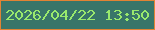文字の大きさ：2、枠の色：e18334、背景の色：387569、文字の色：99e96d 無料ブログパーツのブログ時計