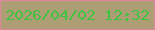 文字の大きさ：4、枠の色：e1849e、背景の色：ae9e75、文字の色：41c341 無料ブログパーツのブログ時計