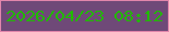 文字の大きさ：4、枠の色：e186ab、背景の色：6f4978、文字の色：22b804 無料ブログパーツのブログ時計