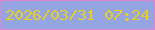 文字の大きさ：5、枠の色：e187cd、背景の色：95a5e1、文字の色：e7ce21 無料ブログパーツのブログ時計