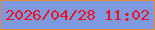 文字の大きさ：1、枠の色：e18a41、背景の色：7e99dd、文字の色：ea151e 無料ブログパーツのブログ時計