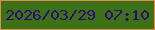 文字の大きさ：2、枠の色：e18b54、背景の色：3d7115、文字の色：2d0a75 無料ブログパーツのブログ時計