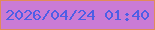 文字の大きさ：2、枠の色：e18b59、背景の色：ca7bd5、文字の色：4e5ee5 無料ブログパーツのブログ時計