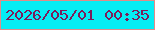 文字の大きさ：1、枠の色：e18b88、背景の色：05edf4、文字の色：7c1c5a 無料ブログパーツのブログ時計