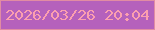 文字の大きさ：4、枠の色：e18ca3、背景の色：b561bc、文字の色：fc9faf 無料ブログパーツのブログ時計