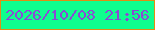 文字の大きさ：5、枠の色：e18d12、背景の色：10fd8e、文字の色：8b4ad5 無料ブログパーツのブログ時計
