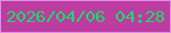文字の大きさ：1、枠の色：e18de7、背景の色：bd3ca0、文字の色：16dd69 無料ブログパーツのブログ時計