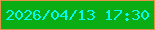 文字の大きさ：2、枠の色：e19246、背景の色：0aad14、文字の色：05f8ec 無料ブログパーツのブログ時計