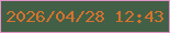 文字の大きさ：3、枠の色：e194c9、背景の色：426046、文字の色：d5722f 無料ブログパーツのブログ時計