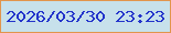 文字の大きさ：3、枠の色：e1954c、背景の色：c7e1eb、文字の色：2334cb 無料ブログパーツのブログ時計