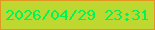 文字の大きさ：4、枠の色：e19622、背景の色：bed731、文字の色：01f355 無料ブログパーツのブログ時計