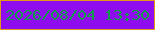 文字の大きさ：2、枠の色：e19916、背景の色：8e0ced、文字の色：129a4c 無料ブログパーツのブログ時計