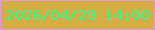 文字の大きさ：5、枠の色：e19ed2、背景の色：d4ad44、文字の色：31fc8f 無料ブログパーツのブログ時計