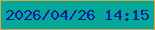 文字の大きさ：3、枠の色：e1a448、背景の色：03a899、文字の色：101a9d 無料ブログパーツのブログ時計