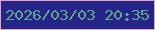 文字の大きさ：1、枠の色：e1a5bb、背景の色：252489、文字の色：64a48c 無料ブログパーツのブログ時計
