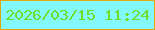 文字の大きさ：3、枠の色：e1a809、背景の色：82f7fd、文字の色：72dc2b 無料ブログパーツのブログ時計