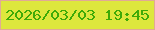 文字の大きさ：5、枠の色：e1aa95、背景の色：dde73d、文字の色：3eaa07 無料ブログパーツのブログ時計