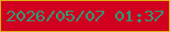文字の大きさ：5、枠の色：e1ae1a、背景の色：d0001e、文字の色：2c9b7b 無料ブログパーツのブログ時計