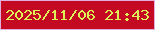 文字の大きさ：3、枠の色：e1afdc、背景の色：c40923、文字の色：deef58 無料ブログパーツのブログ時計
