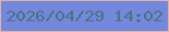 文字の大きさ：2、枠の色：e1b19d、背景の色：7387dc、文字の色：4c727f 無料ブログパーツのブログ時計