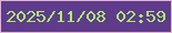 文字の大きさ：3、枠の色：e1b3cf、背景の色：5e3c8b、文字の色：b0ea71 無料ブログパーツのブログ時計