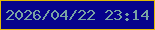 文字の大きさ：4、枠の色：e1ba04、背景の色：07038b、文字の色：79a4a3 無料ブログパーツのブログ時計