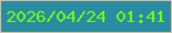 文字の大きさ：4、枠の色：e1ba96、背景の色：288ca3、文字の色：77fc0f 無料ブログパーツのブログ時計